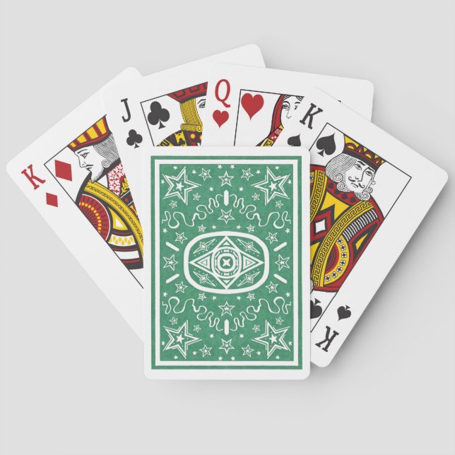 Green Star Back Bicycle Cards (Back)