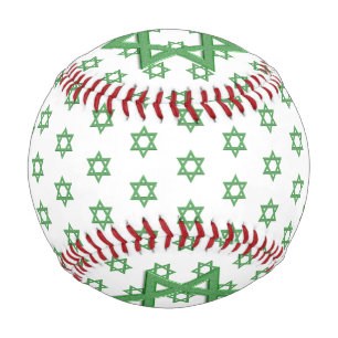 Green Star of David Seamless Baseball