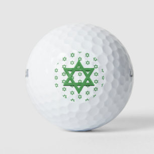 Green Star of David Seamless Golf Balls
