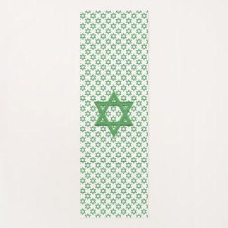 Green Star of David Seamless Yoga Mat