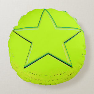 Green Star Round Cushion