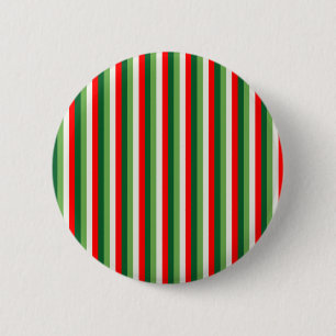 Green, Star White And Red Clover Pinstripes 6 Cm Round Badge