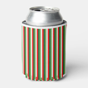 Green, Star White And Red Clover Pinstripes Can Cooler
