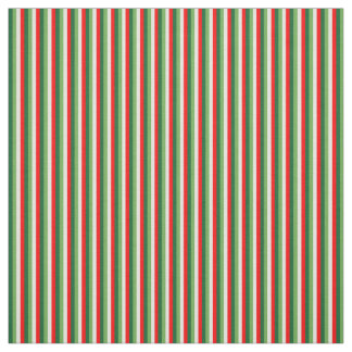 Green, Star White And Red Clover Pinstripes Fabric