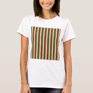 Green, Star White And Red Clover Pinstripes T-Shirt