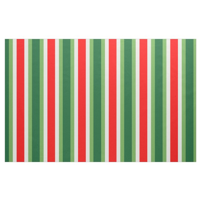 Green, Star White And Red Vertical Colour Blocks Fabric (Yard)