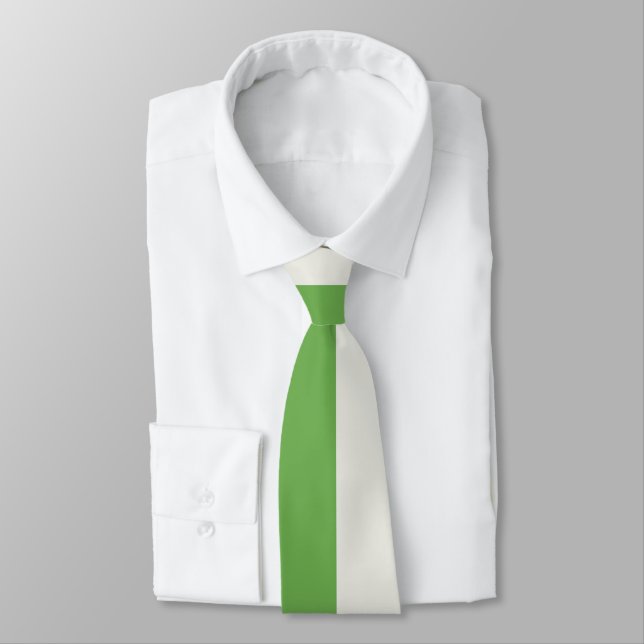 Green, Star White And Red Vertical Colour Blocks Tie (Tied)