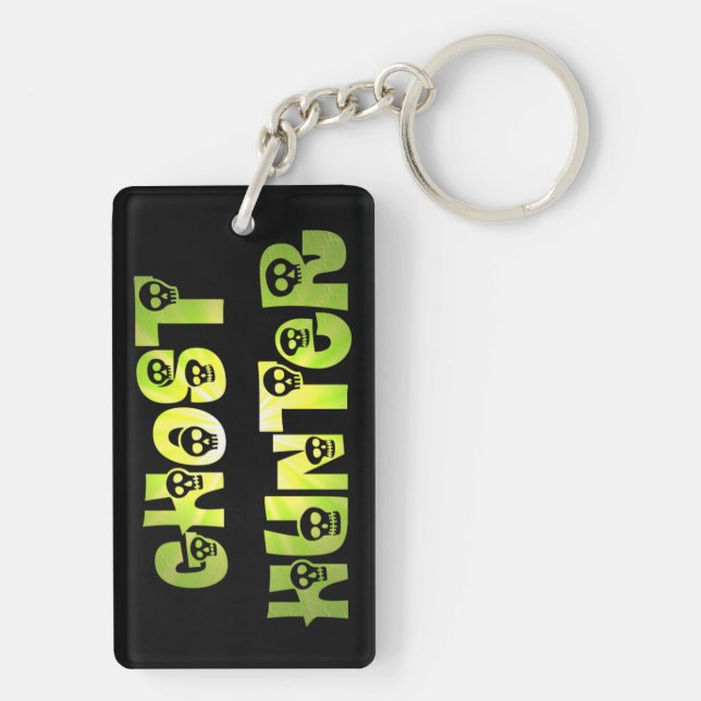 Green Starburst Skulls Ghost Hunter key chain (Back)