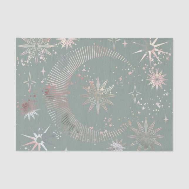 Green Starburst  Tissue Paper (Front)