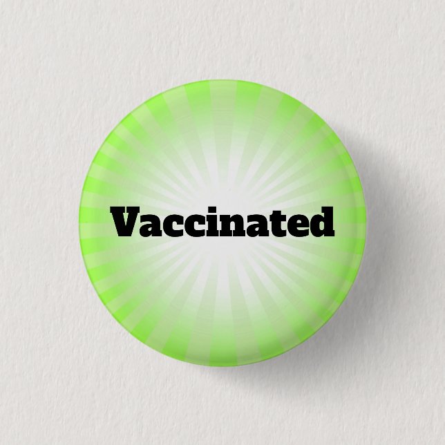 Green Starburst Vaccination Design Button (Front)