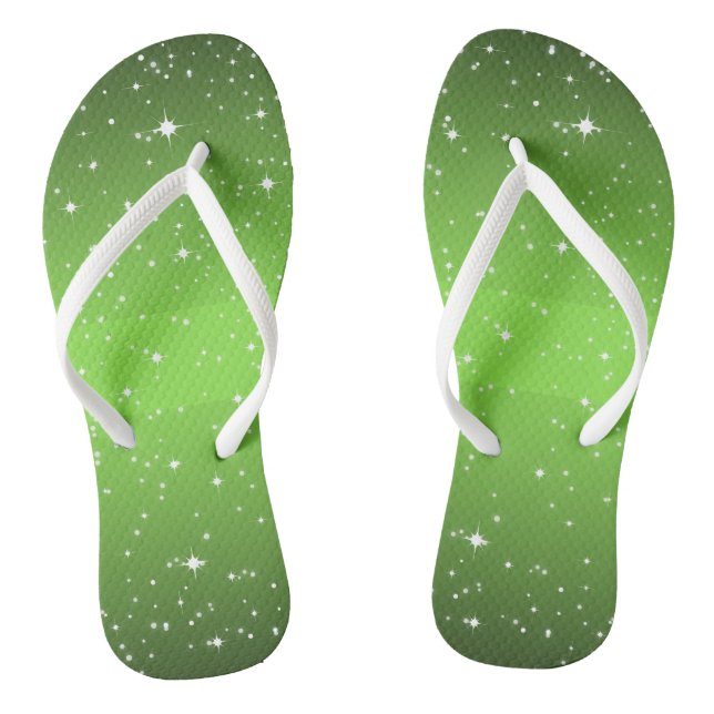 GREEN Starry Night Jandals (Footbed)