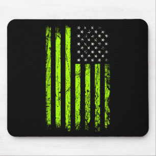 Green Stars And Stripes.american Usa Flag Green Co Mouse Pad
