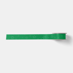 Green Stars Ribbon Satin Ribbon