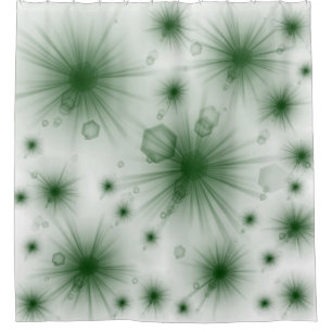 green stars shower curtain