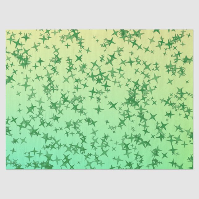 Green Stars Tissue Paper (Front)
