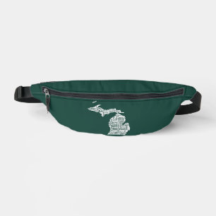 Green State of Michigan Cities Bum Bags