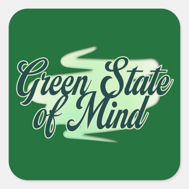 Green State of Mind St Patrick’s Day - Autocolante Square Sticker (Front)