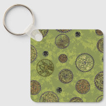 Green Steampunk Gear Medallions