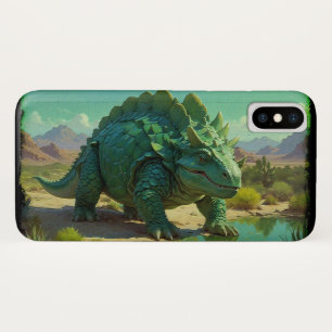Green Stegosaurus and Desert Pool Case-Mate iPhone Case