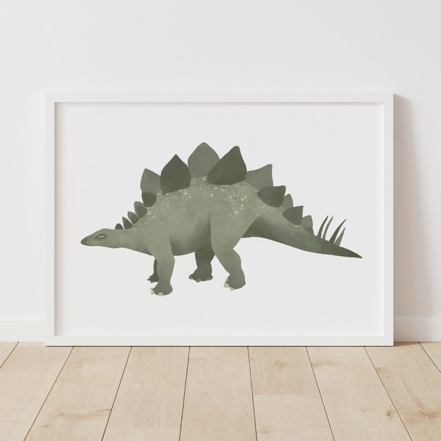 Green Stegosaurus Dinosaur Kids Room Poster (Creator Uploaded)