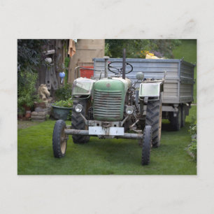 Green Steyr Tractor 80A Postcard