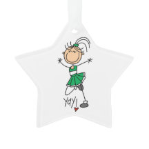Green Stick Figure Cheerleader