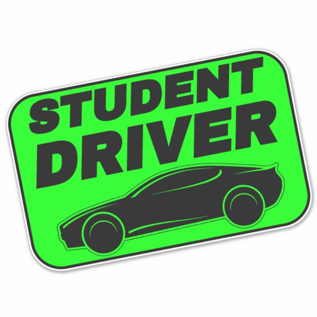 Green Sticker for Car New Drivers (Student Driver) (Front)