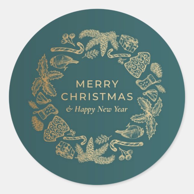 Green Sticker Merry Christmas (Front)