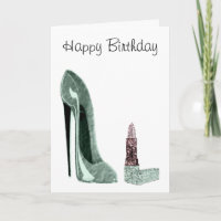 Green Stiletto Shoe and Lipstick Art