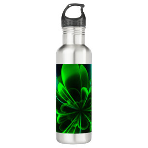 Green Stilized Corolla Bent Up Petals 710 Ml Water Bottle