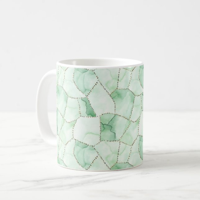 Green Stitches Coffee Mug (Front Left)