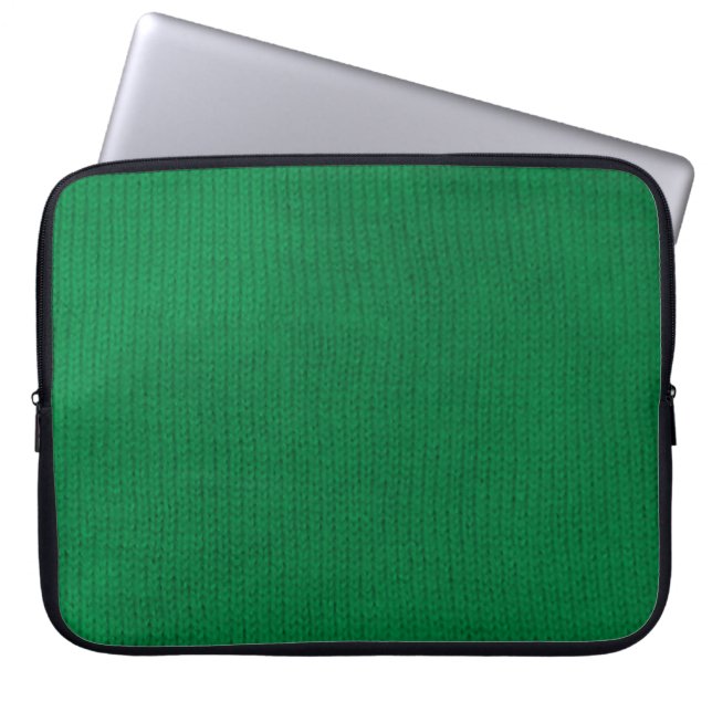 Green Stockinette Laptop Sleeve (Front)