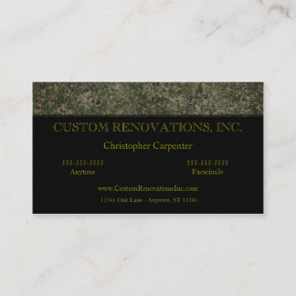 Green Stone and Black Business Card