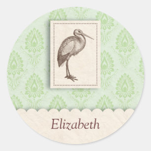 Green stork sticker