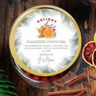 Green Stovetop Christmas Simmering Potpourri Classic Round Sticker