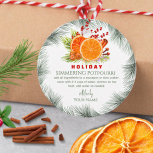 Green Stovetop Christmas  Simmering Potpourri  Favour Tags