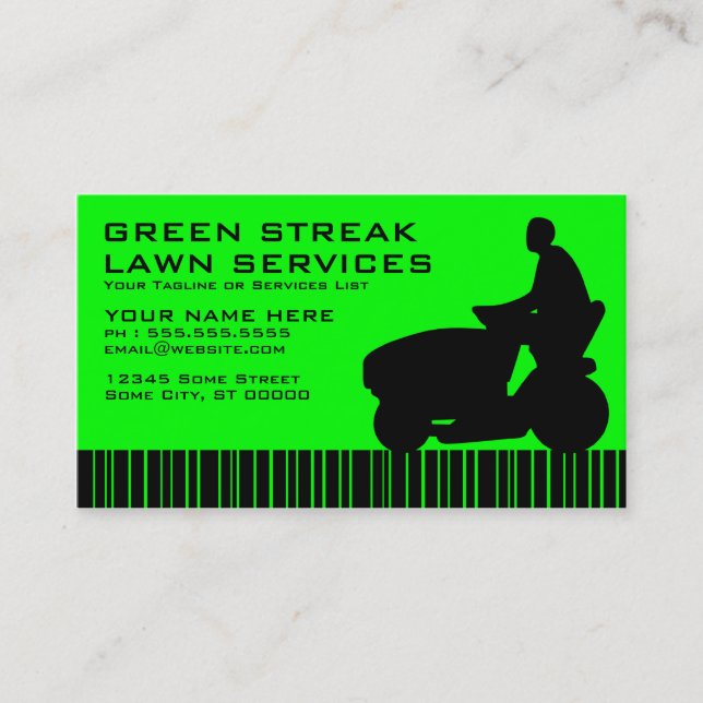 green streak lawn services business card (Front)