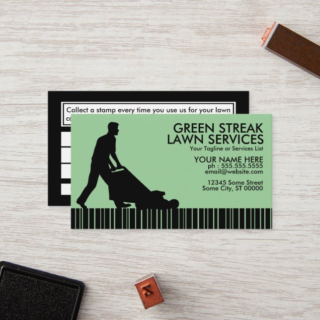 green streak lawn services loyalty card (Front/Back In Situ)