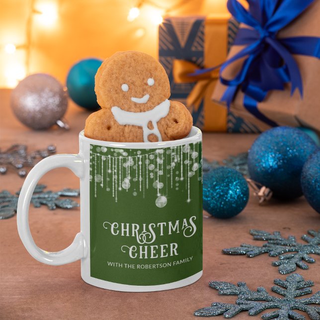 Green String Lights Christmas Party Coffee Mug (Creator Uploaded)