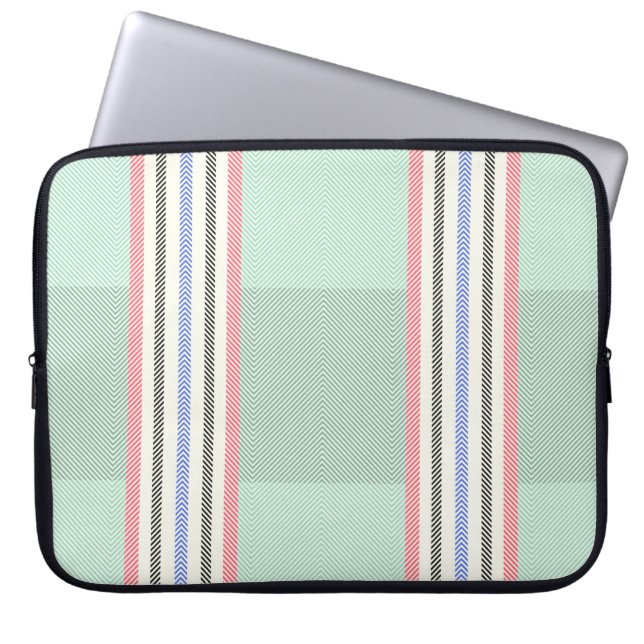 Green Strip Laptop Sleeve (Front)