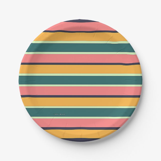 GREEN STRIP MIX PAPER PLATE (Front)