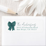 Green Stripe Bow Ribbon Return Address<br><div class="desc">This coquette return address features a hand-drawn green bow/ribbon. Personalize it for your needs. You can find matching products at my store.</div>