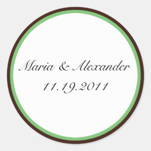 Green Stripe Chocolate Brown Seals / Stickers