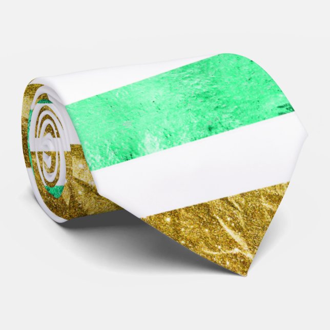 Green Stripe Glitter gift for men Tie (Rolled)