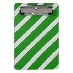 Green Stripe Glitter Mini Clipboard