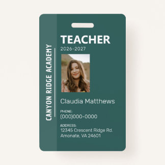 Green Stripe Homeschool Educator ID Badge