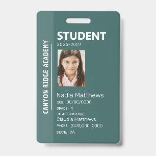 Green Stripe Homeschool Student ID Badge