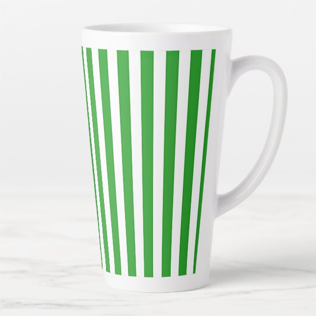 Green Stripe   Latte Mug (Right)