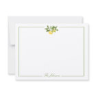 Green Stripe Lemon Branch Personalised Stationery