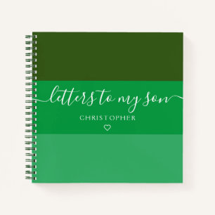 Green Stripe Letters to My Son Keepsake Journal
